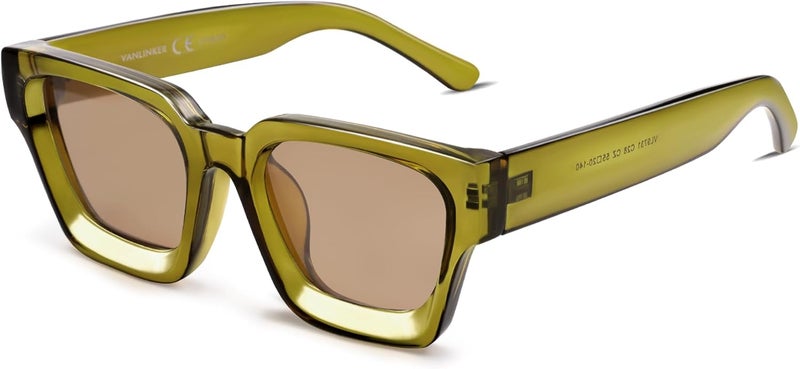 VANLINKER Thick Square Sunglasses for Men Women Retro Chunky Rectangle Shades UV400 Protection VL9731 - Image 1